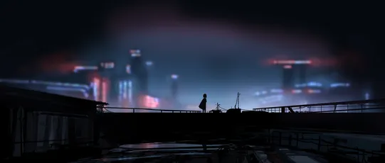 夜景城市剪影 城市景观 夜晚 剪影艺术 4K