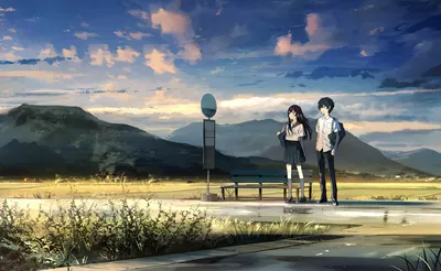 黄昏车站邂逅 动漫 黄昏 车站 4K