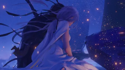 夜空下的神秘女子 夜晚 星空 神秘 4K