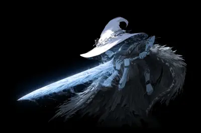 冰霜法师持剑而立 奇幻场景 暗黑风格 冷色调 1080P