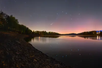 湖畔夜景 湖泊 夜晚 星空 SD