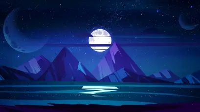 星空下的雪山夜景 夜景 雪山 星空 4K