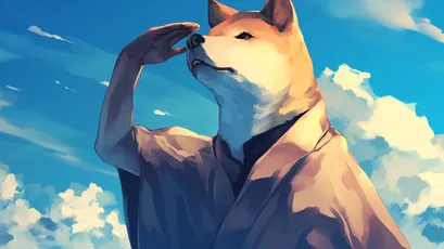 狗头人敬礼 动漫风格 蓝天白云 拟人化 4K