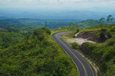 蜿蜒的山路与郁郁葱葱 自然风光 道路 绿色 4K