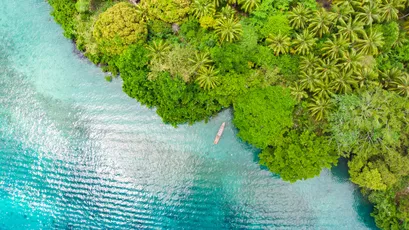 热带海岛航拍 热带风光 航拍视角 碧蓝海水 4K