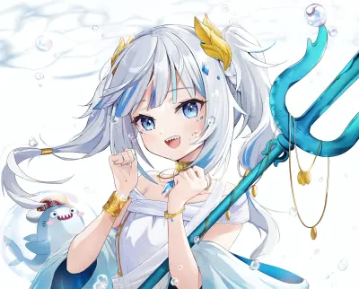 水之精灵 幻想 二次元 蓝色 4K