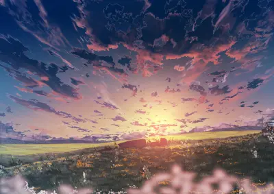绚烂的黄昏天空 黄昏 日落 云彩 2K