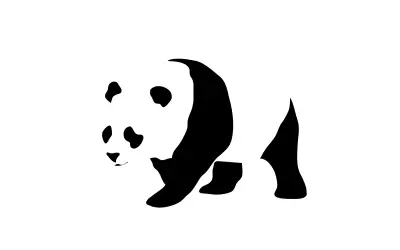 熊猫剪影 动物 熊猫 剪影 2K