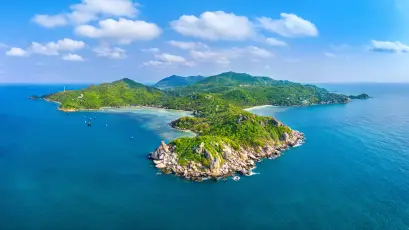 碧海绿岛航拍图 航拍 海岛 海洋 8K