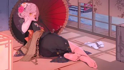 和风少女 和风 动漫风格 粉色头发 1080P