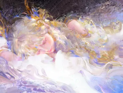 梦幻天使沉睡 梦幻 天使 油画风格 4K