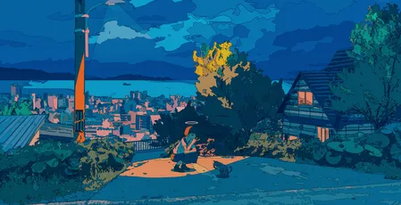 城市夜景 城市 夜景 插画 4K