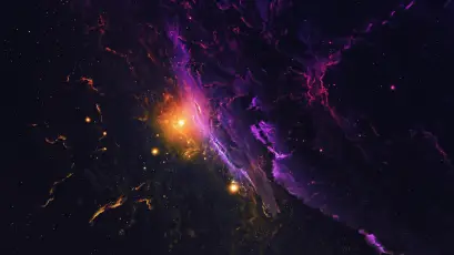 紫橙交织的宇宙星云 宇宙 星云 科幻 4K