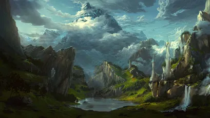 奇幻山景与城堡 奇幻 山地 城堡 4K