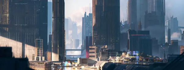 未来都市全景 城市景观 赛博朋克 科幻 4K