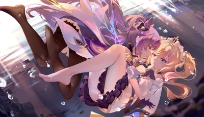 紫发少女的梦幻时刻 动漫风格 紫色调 少女 2K