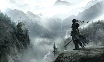 山间孤影 山峦 雾气 孤独 2K