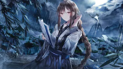 雨夜竹林少女 雨夜 竹林 少女 4K