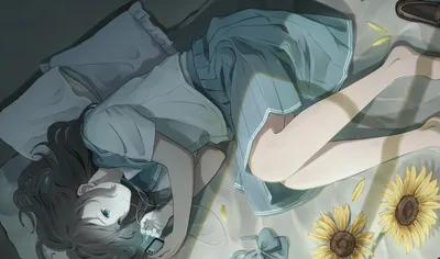 静谧午睡时光 动漫风格 少女 午睡 4K