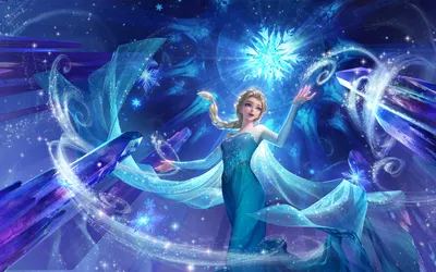 冰雪女王的魔法 幻想场景 魔幻风格 蓝色调 4K