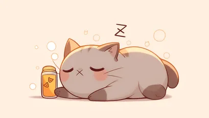 猫咪安睡 卡通 睡觉 猫咪 4K