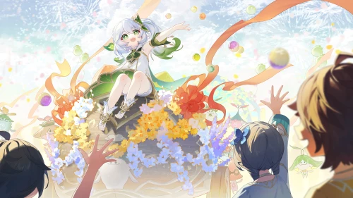 花之少女与梦幻庆典 动漫插画 少女 花海 4K