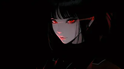 黑暗中的神秘角色 黑暗 神秘 红色眼睛 4K