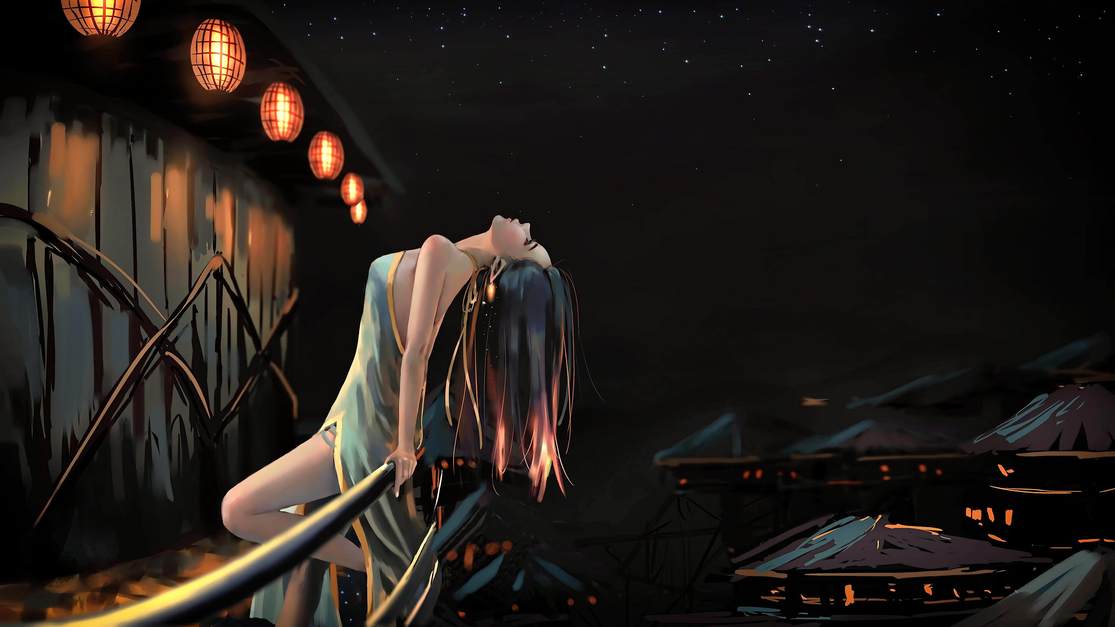 影视游戏 夜晚 灯笼 人物 4K