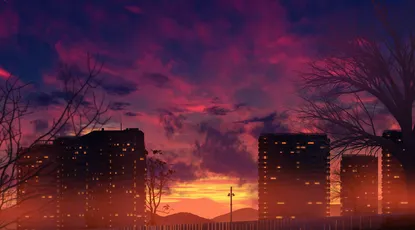 黄昏城市剪影 城市 黄昏 剪影 4K