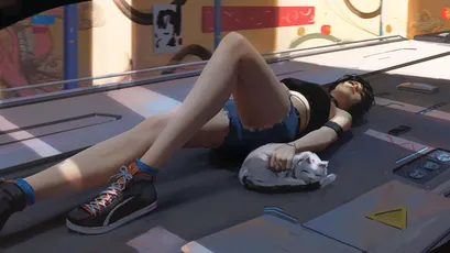 少女与猫的午后 动漫风格 室内场景 休闲时光 4K