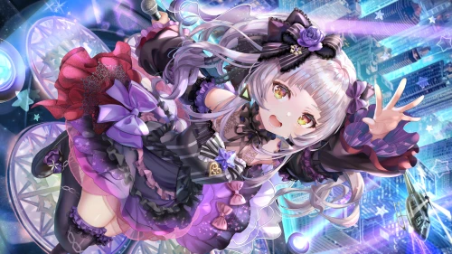 紫发少女的魔法时刻 动漫插画 魔法少女 紫色调 8K