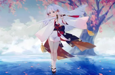 樱花下的少女 动漫风格 樱花场景 梦幻色彩 4K
