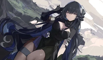黑发少女战士 动漫 战斗 黑发 4K
