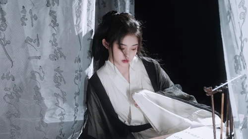 古风少女静读 汉服 古风 阅读 4K