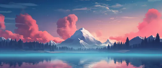 雪山湖景 雪山 湖泊 自然 2K