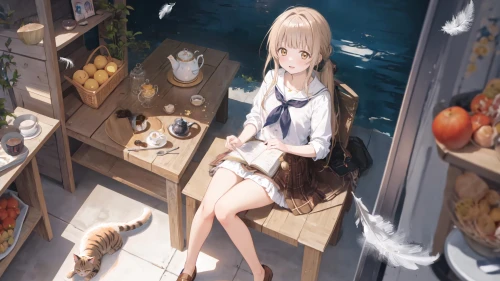 夏日午后茶歇 日式 清新 木质 4K