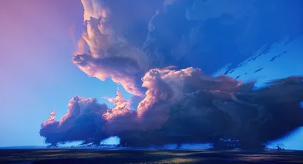 梦幻云海 自然景观 超现实风格 紫色调 8K