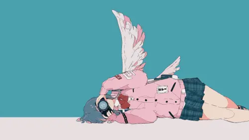 粉色翅膀女孩 粉色 翅膀 女孩 4K