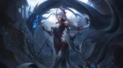 暗夜女战士 幻想 黑暗 女性角色 8K