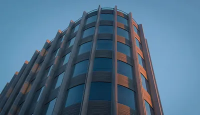 现代建筑剪影 建筑 现代风格 蓝色天空 4K