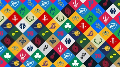 NBA球队标志拼贴 NBA 球队标志 拼贴艺术 4K