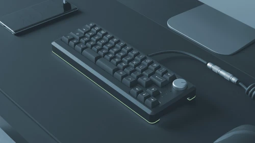 现代简约键盘 办公桌 黑色 极简主义 4K