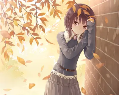 秋日少女 秋天 少女 动漫 2K