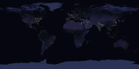 夜幕下的地球 地球 夜景 城市灯光 8K