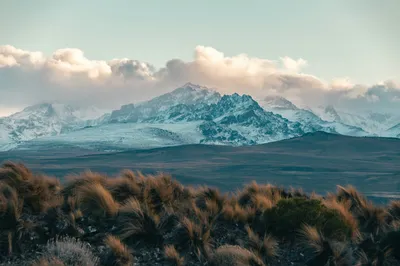 雪山草原风光 自然景观 雪山 草原 4K