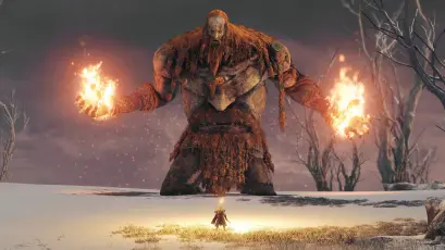 雪原上的火焰巨魔 奇幻 游戏截图 Boss战 4K
