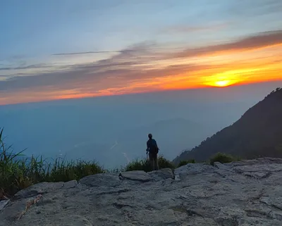 自然风光 日落 山景 剪影 4K