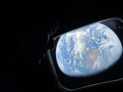 宇航员视角的地球 太空 宇宙 蓝色星球 4K
