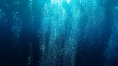 深邃海洋中的气泡 水下 气泡 海洋 1080P