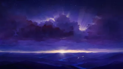 夜晚的雷雨云海 夜景 雷电 云层 4K